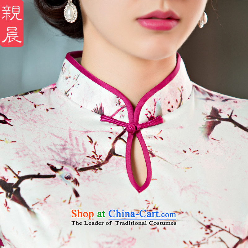 The pro-am daily new improvements by 2015 Ms. Stylish retro summer long short-sleeved cheongsam dress long S pro-am , , , shopping on the Internet