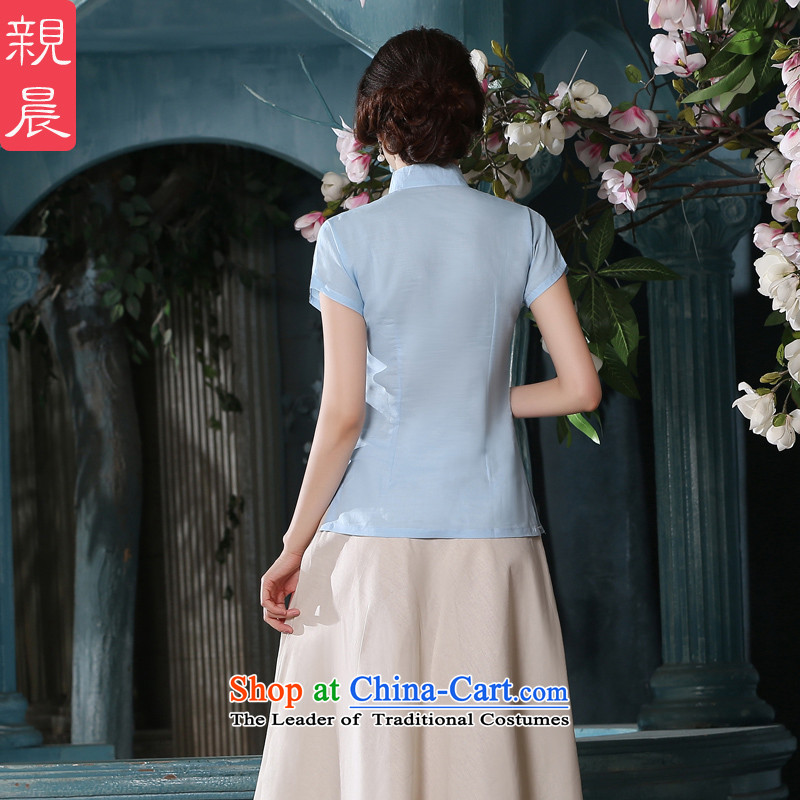At 2015 new pro-summer ethnic female cotton linen Tang Dynasty Chinese Antique linen improved disk detained qipao shirt shirt , M, PRO-AM , , , shopping on the Internet