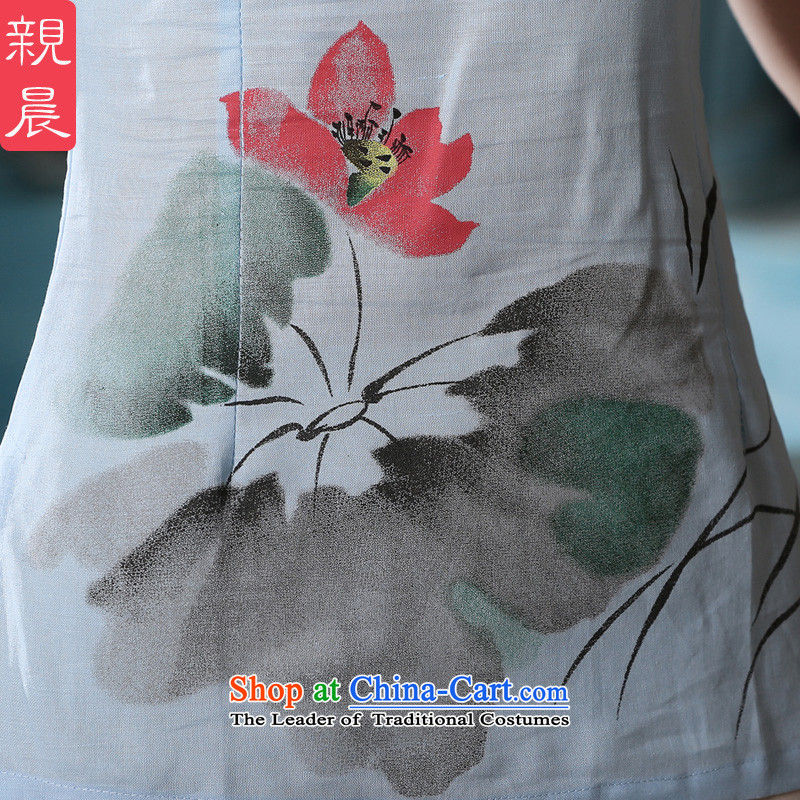 At 2015 new pro-summer ethnic female cotton linen Tang Dynasty Chinese Antique linen improved disk detained qipao shirt shirt , M, PRO-AM , , , shopping on the Internet