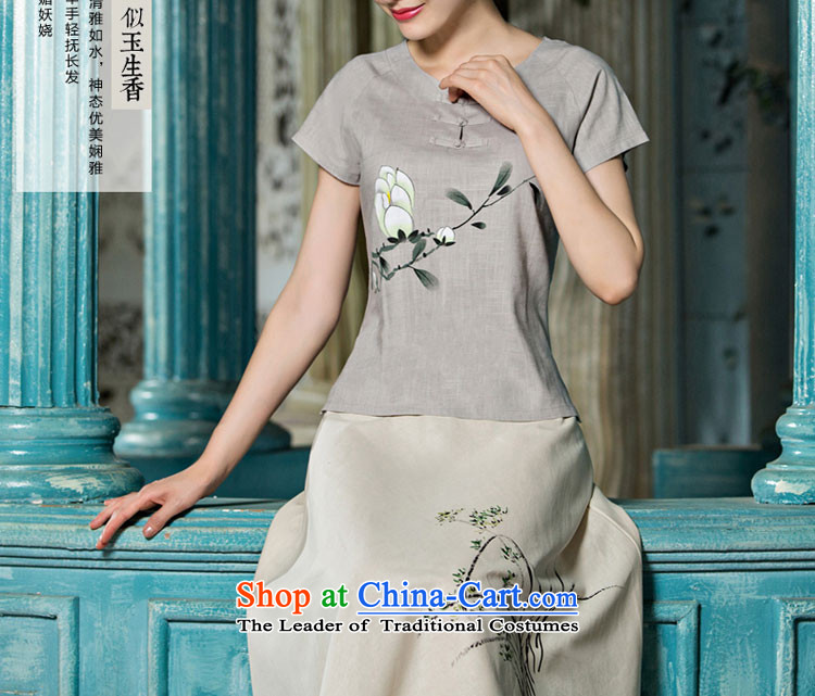 The pro-am daily new 2015 CHINESE CHEONGSAM shirt girls retro summer improved stylish cotton linen cheongsam dress shirt +P0011 skirt S picture, prices, brand platters! The elections are supplied in the national character of distribution, so action, buy now enjoy more preferential! As soon as possible.