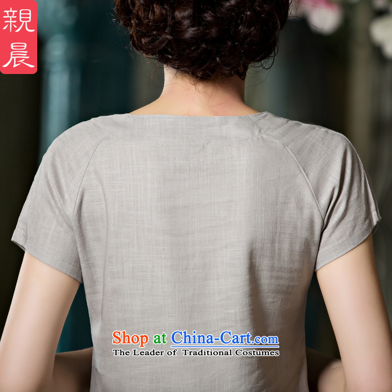 The pro-am daily new 2015 CHINESE CHEONGSAM shirt girls retro summer improved stylish cotton linen cheongsam dress shirt +P0011 skirt S pro-am , , , shopping on the Internet