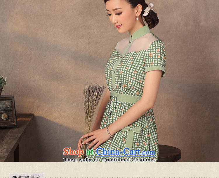 A Pinwheel Without Wind summer escape Yat dresses Summer 2015 new retro improved Sau San dot ethnic cheongsam dress water green M picture, prices, brand platters! The elections are supplied in the national character of distribution, so action, buy now enjoy more preferential! As soon as possible.