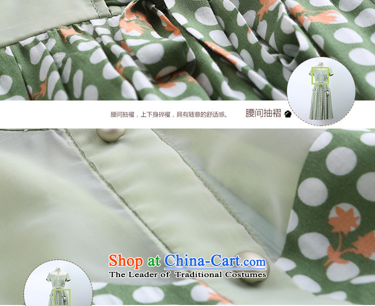 A Pinwheel Without Wind summer escape Yat dresses Summer 2015 new retro improved Sau San dot ethnic cheongsam dress water green M picture, prices, brand platters! The elections are supplied in the national character of distribution, so action, buy now enjoy more preferential! As soon as possible.