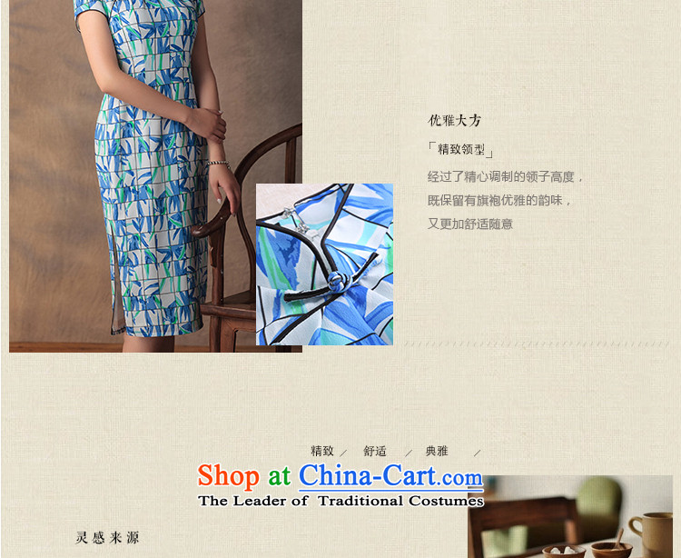 A Pinwheel Without Wind dream bamboo 2015 Yat qipao new summer retro improved zhuyeshan stamp qipao Sau San dresses blue S picture, prices, brand platters! The elections are supplied in the national character of distribution, so action, buy now enjoy more preferential! As soon as possible.