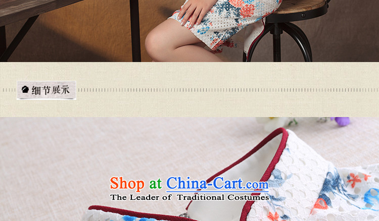 A Pinwheel Without Wind joy 2015 Yat qipao new summer retro lace cheongsam dress improved stylish stamp short white 2XL pictures of Sau San, prices, brand platters! The elections are supplied in the national character of distribution, so action, buy now enjoy more preferential! As soon as possible.