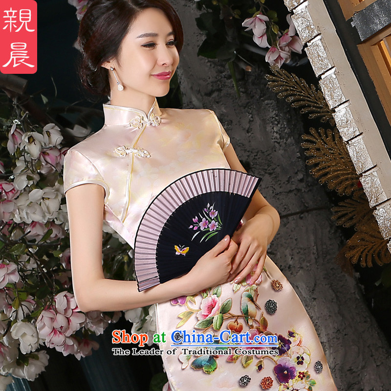 The pro-am New Silk Cheongsam short of 2015 Summer improved couture daily cheongsam dress sauna silk dresses, pro-am 2XL, short shopping on the Internet has been pressed.