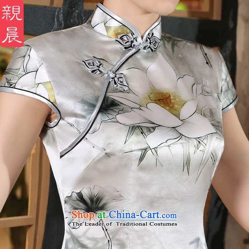 The pro-am new women's dresses skirt for summer 2015 Daily Silk Cheongsam, short skirt improved stylish herbs extract short, XL, pro-am , , , shopping on the Internet