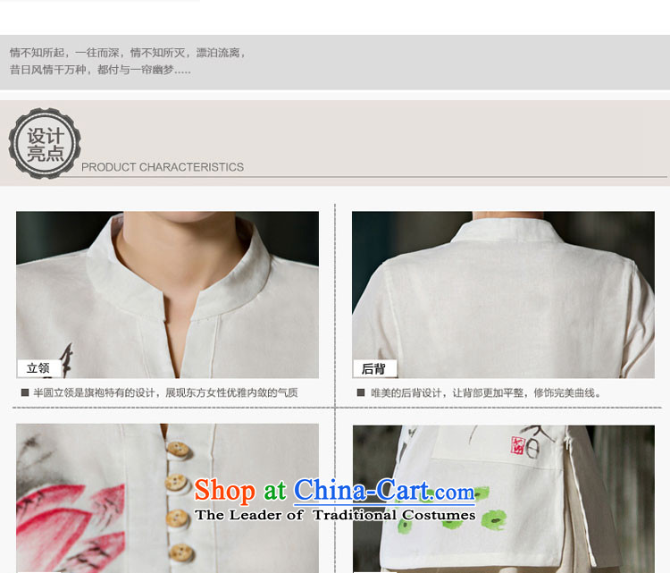 At 2015 new parent qipao shirt female in summer and autumn day-to-load improved Tang Dynasty Chinese cotton linen dresses in sleeved shirt +P0011 skirt S picture, prices, brand platters! The elections are supplied in the national character of distribution, so action, buy now enjoy more preferential! As soon as possible.