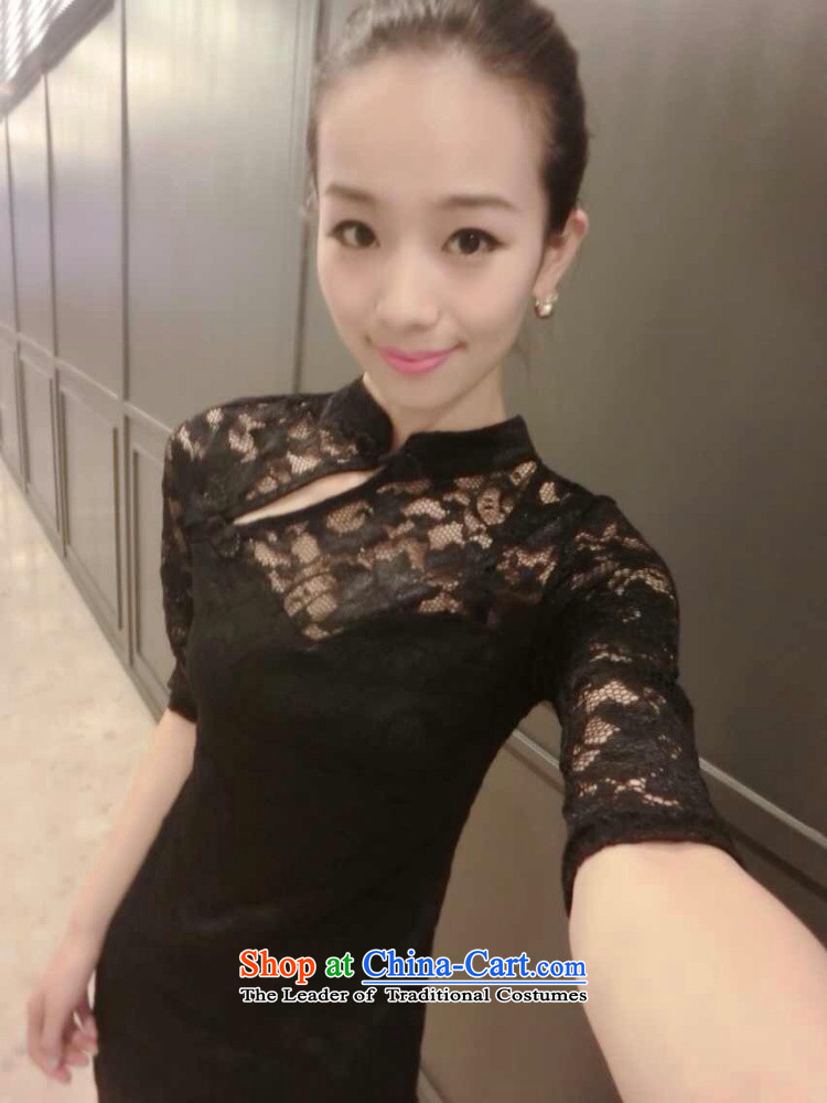 The 2015 European sites Lai Chau load new lace Sau San video thin cheongsam dress black M picture, prices, brand platters! The elections are supplied in the national character of distribution, so action, buy now enjoy more preferential! As soon as possible.