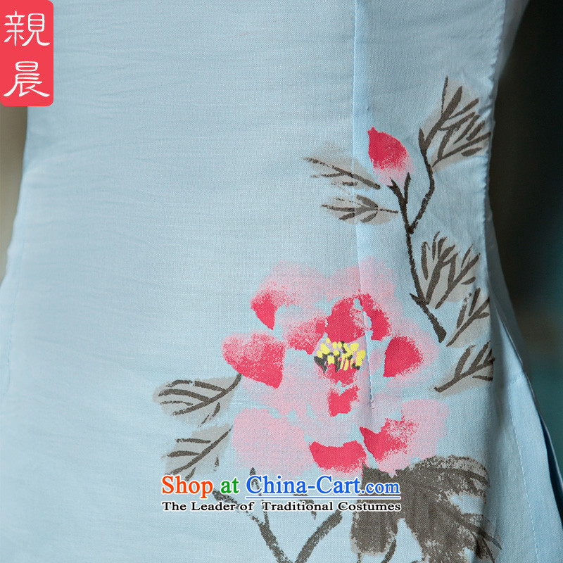 At 2015 new pro-improved stylish shirt summer qipao female Tang Dynasty Chinese daily cotton linen cheongsam dress shirt 2XL, pro-am , , , shopping on the Internet