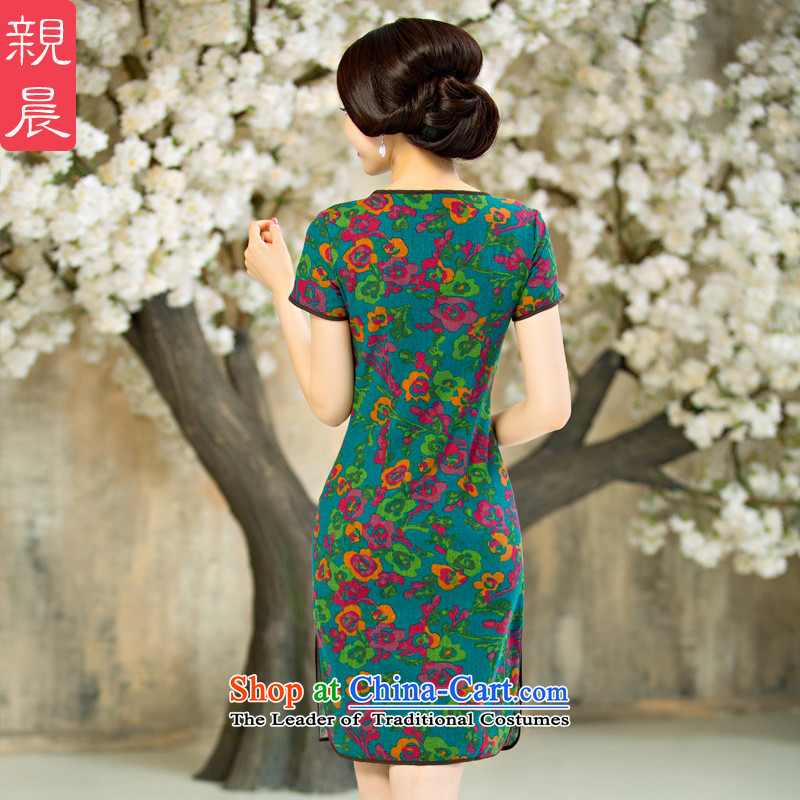 The pro-am daily new improvements by 2015 cheongsam dress Ms. Stylish retro summer short, short-sleeved cheongsam dress short of pro-morning.... 2XL, shopping on the Internet