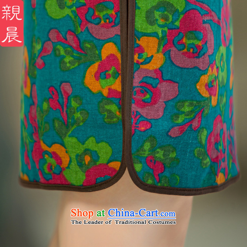 The pro-am daily new improvements by 2015 cheongsam dress Ms. Stylish retro summer short, short-sleeved cheongsam dress short of pro-morning.... 2XL, shopping on the Internet