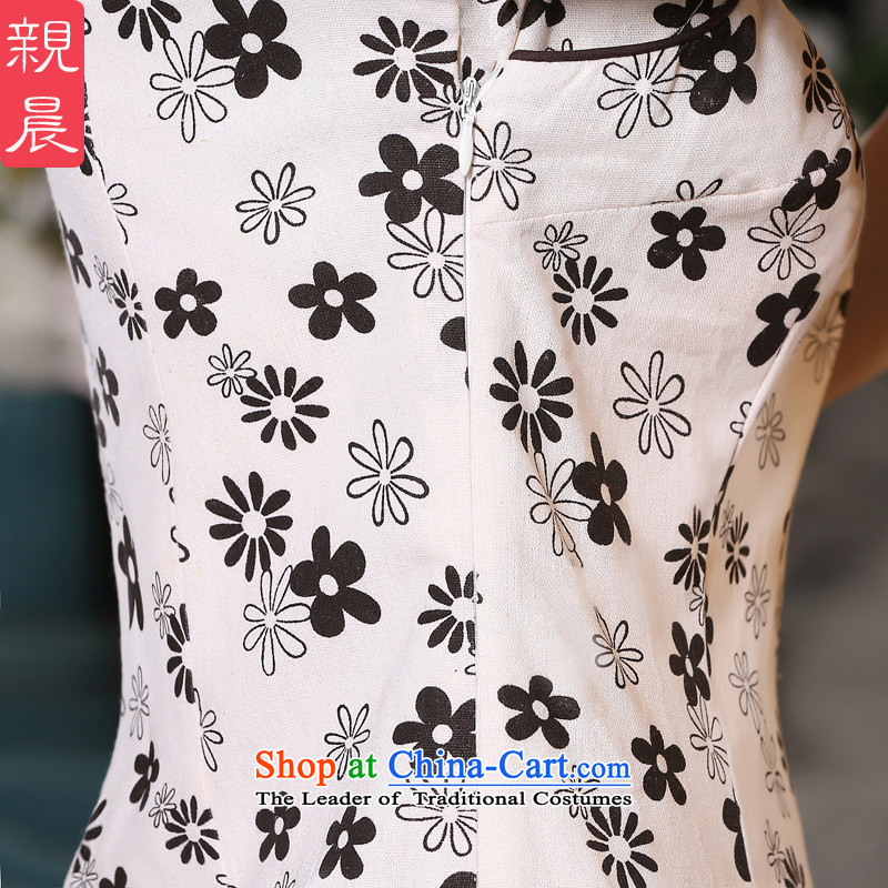 The pro-am new cotton linen cheongsam dress 2015 Summer retro improved fashion, Ms. long cheongsam dress in long M pro-am , , , shopping on the Internet