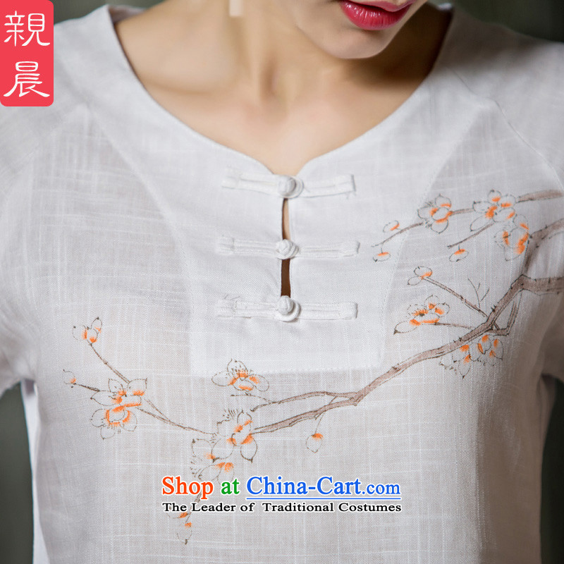 The pro-am pro-am daily new 2015 ethnic Han-short-sleeved T-shirt qipao improved cotton linen, Ms. Tang dynasty +P0011 skirts , T-shirt summer morning pro-shopping on the Internet has been pressed.