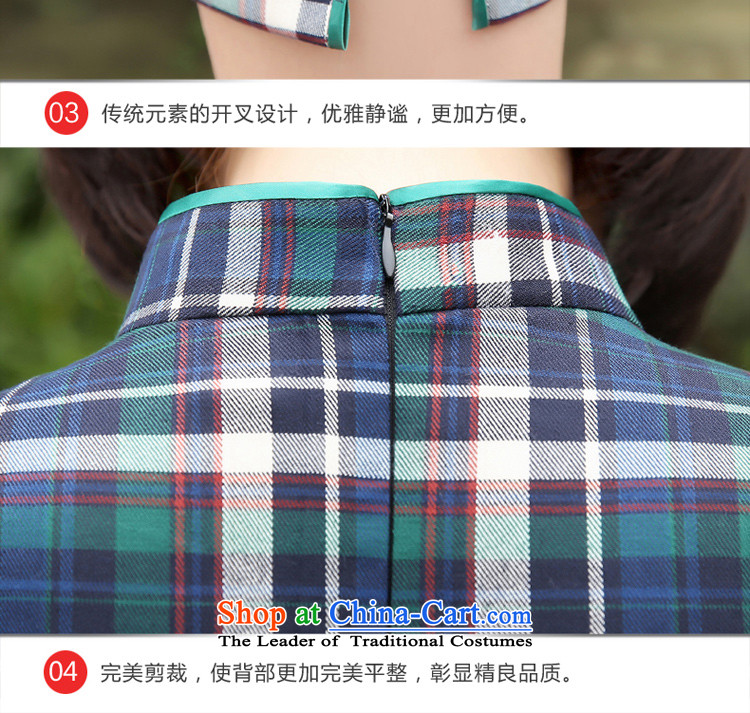 At 2015 new pro-chiu summer traditional feel daily short Grid) cuff improved Sau San cheongsam dress short, 2XL Photo, prices, brand platters! The elections are supplied in the national character of distribution, so action, buy now enjoy more preferential! As soon as possible.