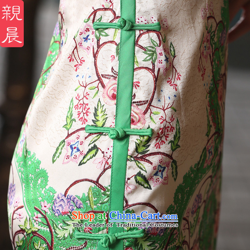 The pro-am daily new 2015 Sau San silk herbs extract retro sleeveless short, improved stylish cheongsam dress short of pro-morning.... 2XL, shopping on the Internet