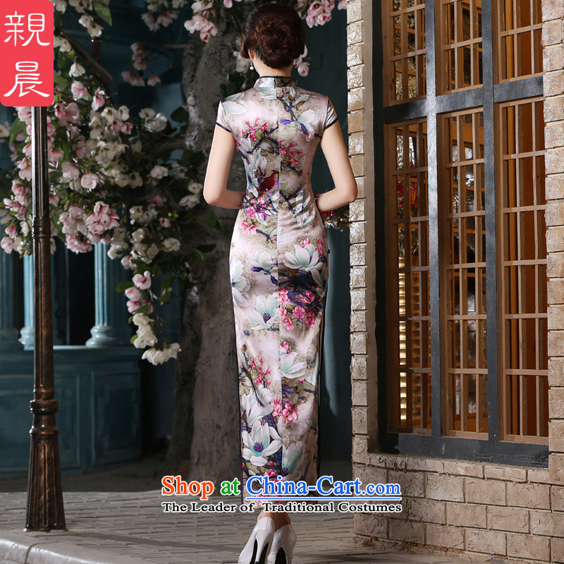 The pro-am retro style improvement of silk Sau San herbs extract long skirt-to-day summer 2015 new cheongsam long L, pro-am , , , shopping on the Internet