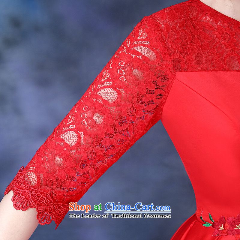 2015 new cheongsam autumn and winter red lace bon bon skirt Dress Short of marriages of bows to the skirt were 8 709 discharges from red S dream edge days seung , , , shopping on the Internet