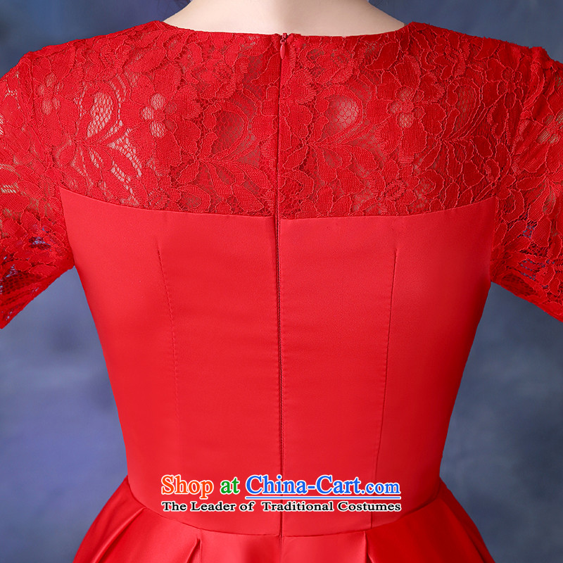 2015 new cheongsam autumn and winter red lace bon bon skirt Dress Short of marriages of bows to the skirt were 8 709 discharges from red S dream edge days seung , , , shopping on the Internet