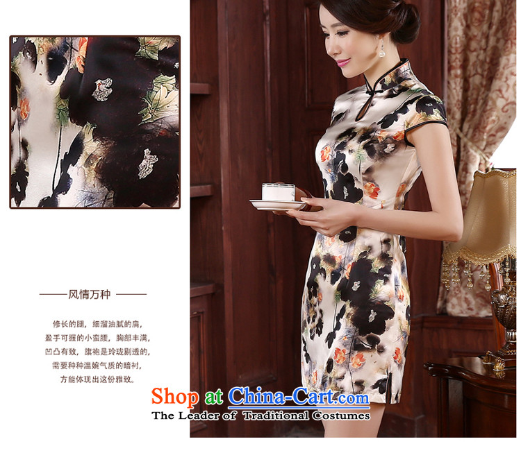 The pro-am 2015 Spring Summer retro improved fashionable upper silk cheongsam dress Ms. Santos Silk Dresses Short M picture, prices, brand platters! The elections are supplied in the national character of distribution, so action, buy now enjoy more preferential! As soon as possible.