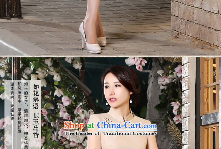 The pro-am new cheongsam short shirts 2015 summer daily improved Stylish retro female cotton linen cheongsam dress shirt + khaki short skirt L picture, prices, brand platters! The elections are supplied in the national character of distribution, so action, buy now enjoy more preferential! As soon as possible.