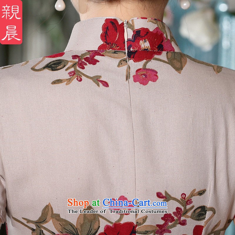 The pro-am new cheongsam dress short summer 2015) Ms. Stylish retro daily improved cotton linen cheongsam dress red XL, pro-am , , , shopping on the Internet