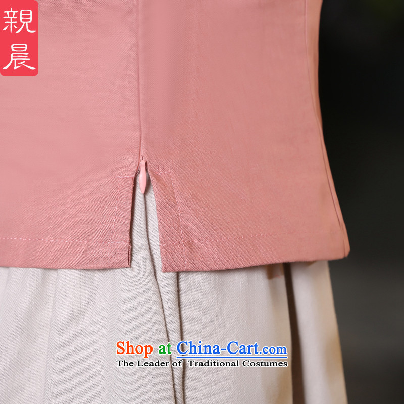 The pro-am new cotton linen clothes short of Qipao 2015 summer and fall of replacing old stylish daily improved Dress Shirt + in beige skirt M, PRO-AM , , , shopping on the Internet