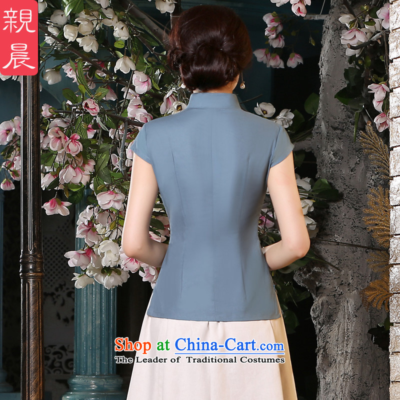 The pro-am new cotton linen cheongsam dress 2015 summer daily retro style cotton linen qipao improved female T-shirt + beige jacket short skirts XL, pro-am , , , shopping on the Internet