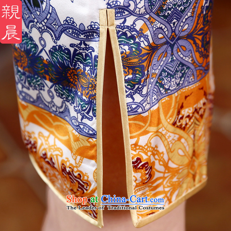 The pro-am daily new 2015 Spring/Summer herbs extract upscale retro short of Sau San improved stylish Silk Cheongsam short of pro-morning.... 2XL, shopping on the Internet