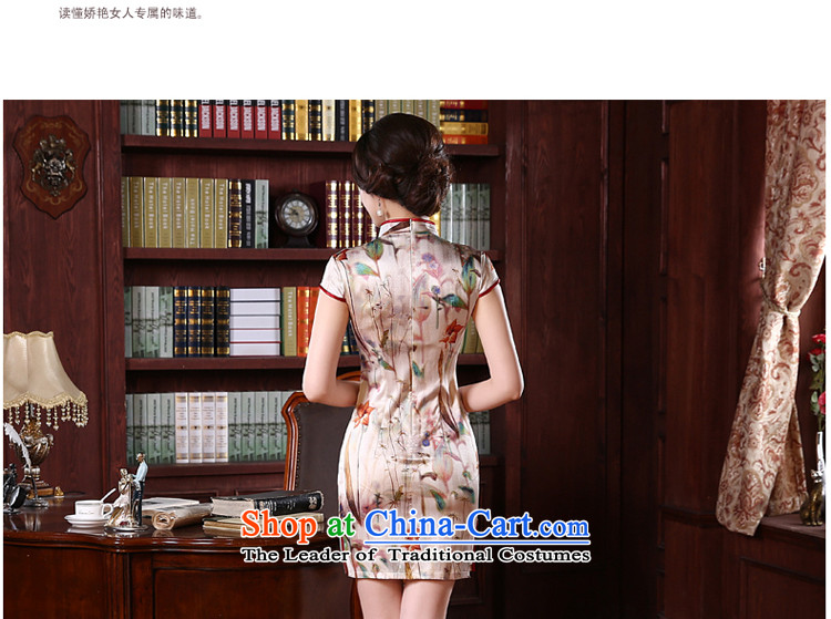 At 2015 new pro-silk cheongsam dress up the skirt of spring and summer load retro herbs extract routine and the relatively short time, improved 3XL picture, prices, brand platters! The elections are supplied in the national character of distribution, so action, buy now enjoy more preferential! As soon as possible.