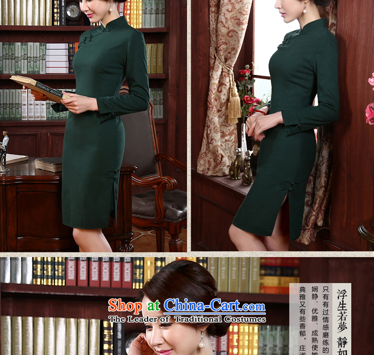 At 2015 new pro-Fall/Winter Collections daily long-sleeved retro improvement by Sau San long qipao cotton linen dresses green M picture, prices, brand platters! The elections are supplied in the national character of distribution, so action, buy now enjoy more preferential! As soon as possible.
