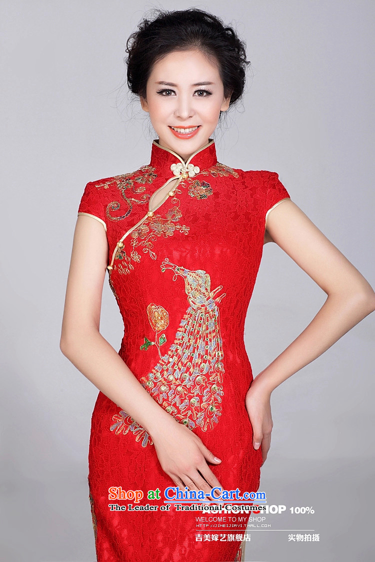 Wedding dress Kyrgyz-american married arts New Package 2015 shoulder CHINESE CHEONGSAM long QP101 bride cheongsam red S picture, prices, brand platters! The elections are supplied in the national character of distribution, so action, buy now enjoy more preferential! As soon as possible.