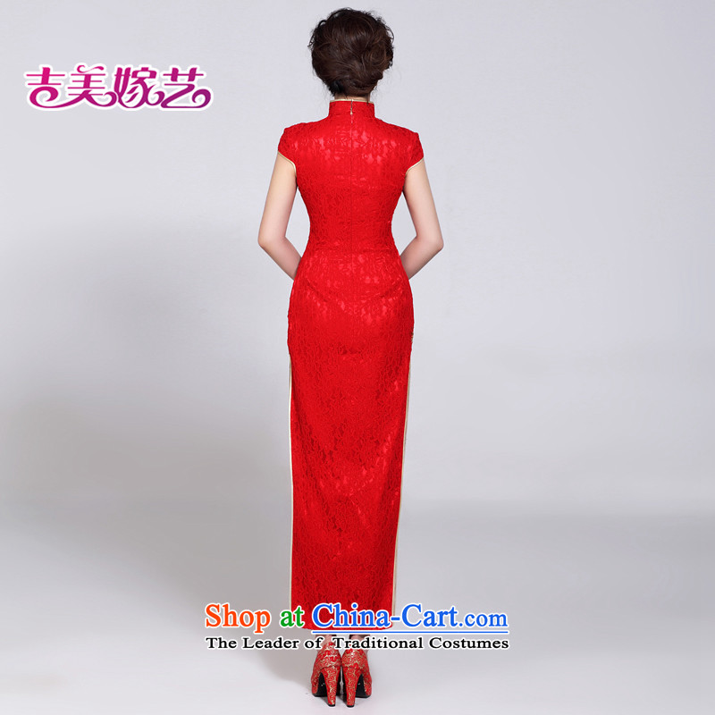 Wedding dress Kyrgyz-american married arts New Package 2015 shoulder CHINESE CHEONGSAM long QP101 bride cheongsam red S Kyrgyz-american married arts , , , shopping on the Internet