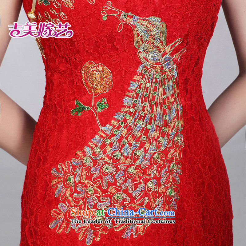 Wedding dress Kyrgyz-american married arts New Package 2015 shoulder CHINESE CHEONGSAM long QP101 bride cheongsam red S Kyrgyz-american married arts , , , shopping on the Internet