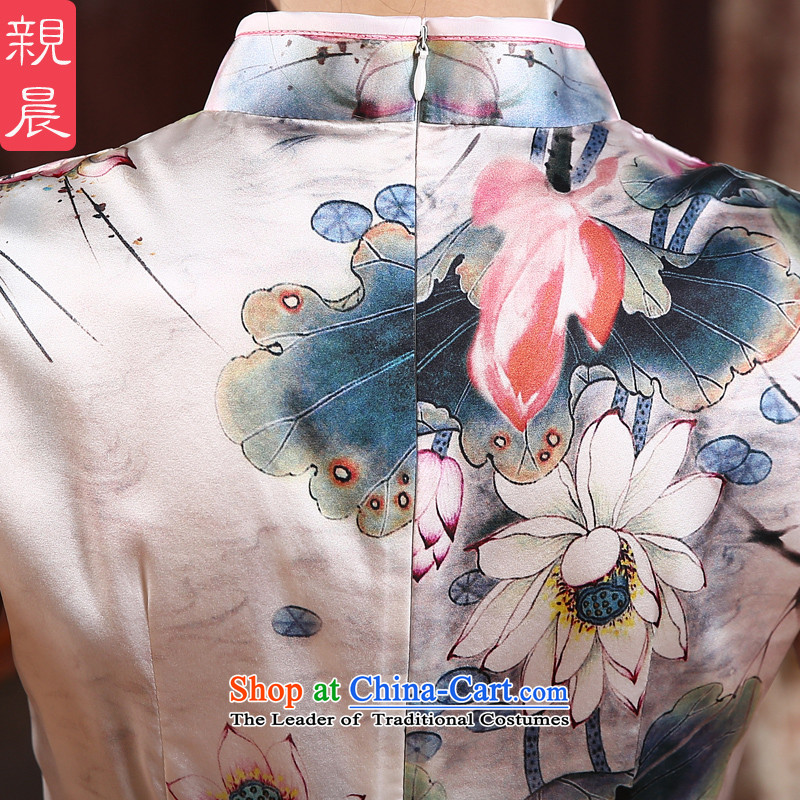 The pro-am 2015 daily new stylish short, improvement of nostalgia for the high silk dos Santos Sau San Silk Cheongsam Dress Short, XL, pro-am , , , shopping on the Internet