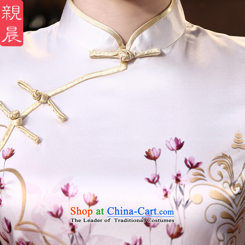 The pro-am daily new upscale 2015 herbs extract retro short, stylish improved in spring and summer Sau San Silk Cheongsam short, M, PRO-AM , , , shopping on the Internet