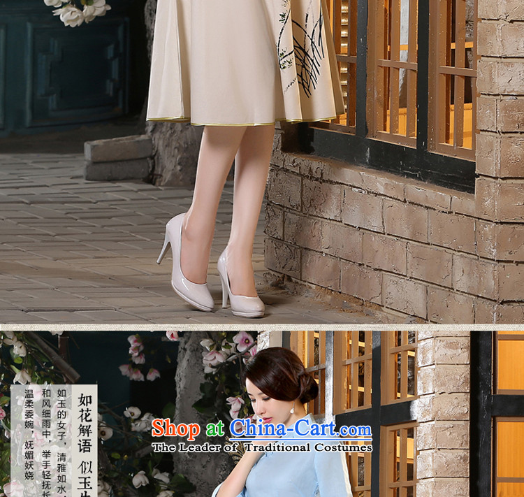The pro-am cotton linen clothes 2015 new clothes in the autumn and winter female linen cuff retro ethnic cheongsam dress shirt M picture, prices, brand platters! The elections are supplied in the national character of distribution, so action, buy now enjoy more preferential! As soon as possible.
