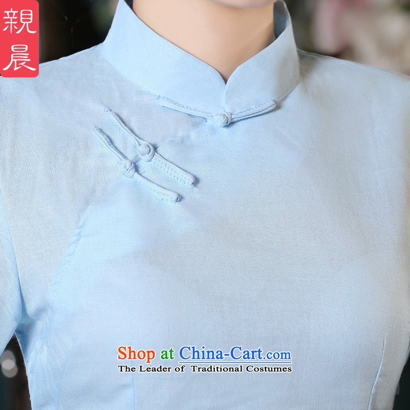 The pro-am cotton linen clothes 2015 new clothes in the autumn and winter female linen cuff retro ethnic cheongsam dress shirt , M, PRO-AM , , , shopping on the Internet