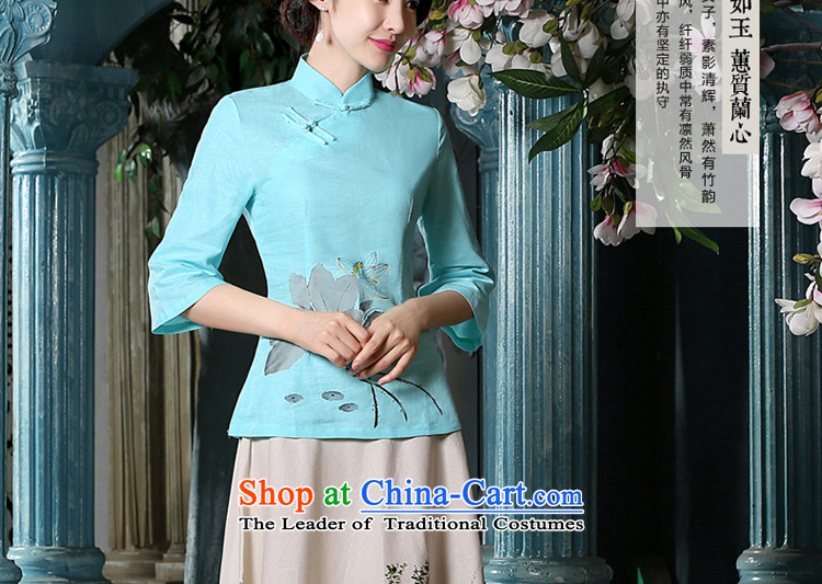 The pro-am new daily qipao shirt 2015 Fall/Winter Collections improved stylish Tang Dynasty Chinese cotton Linen Dress Shirt +P0011 skirts M picture, prices, brand platters! The elections are supplied in the national character of distribution, so action, buy now enjoy more preferential! As soon as possible.