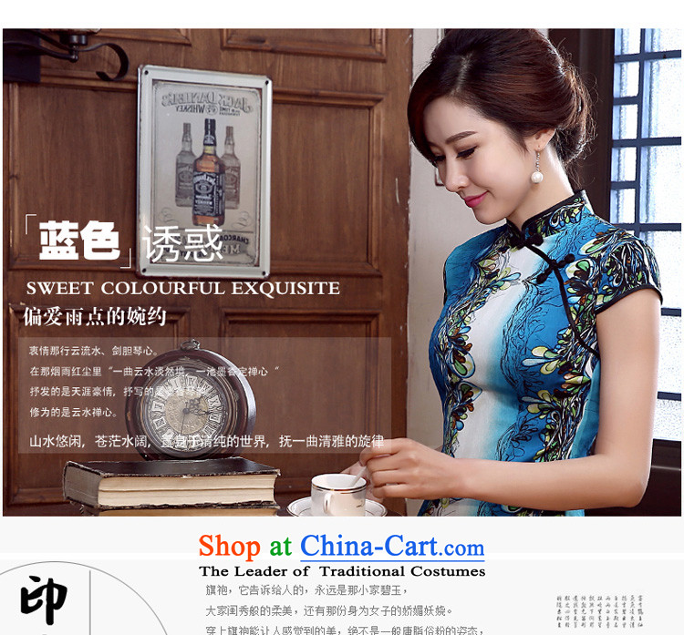 At 2015 new parent cheongsam dress spring and summer load routine retro sauna silk cheongsam dress silk improved stylish short M picture, prices, brand platters! The elections are supplied in the national character of distribution, so action, buy now enjoy more preferential! As soon as possible.