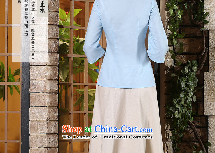 The pro-am new cheongsam shirt 2015 Fall/Winter Collections fashion Chinese retro improved Tang dynasty cotton Linen Dress Shirt +P0011 skirt S picture, prices, brand platters! The elections are supplied in the national character of distribution, so action, buy now enjoy more preferential! As soon as possible.