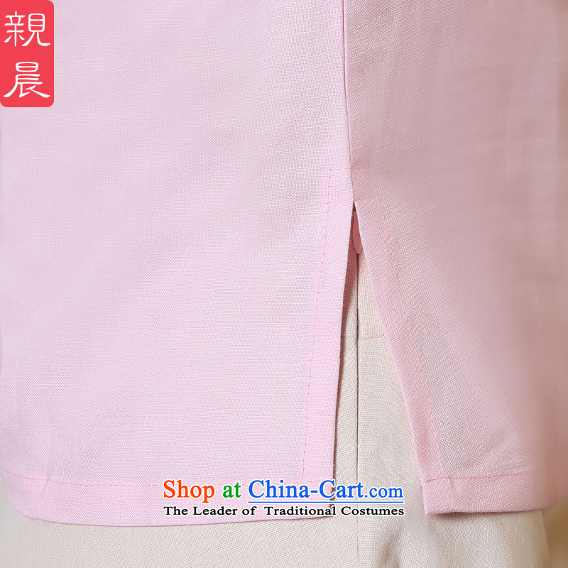The pro-am New Clothes Summer qipao 2015 female improved stylish Chinese Tang dynasty daily cotton Linen Dress Shirt +P0011 skirts , L, pro-am , , , shopping on the Internet