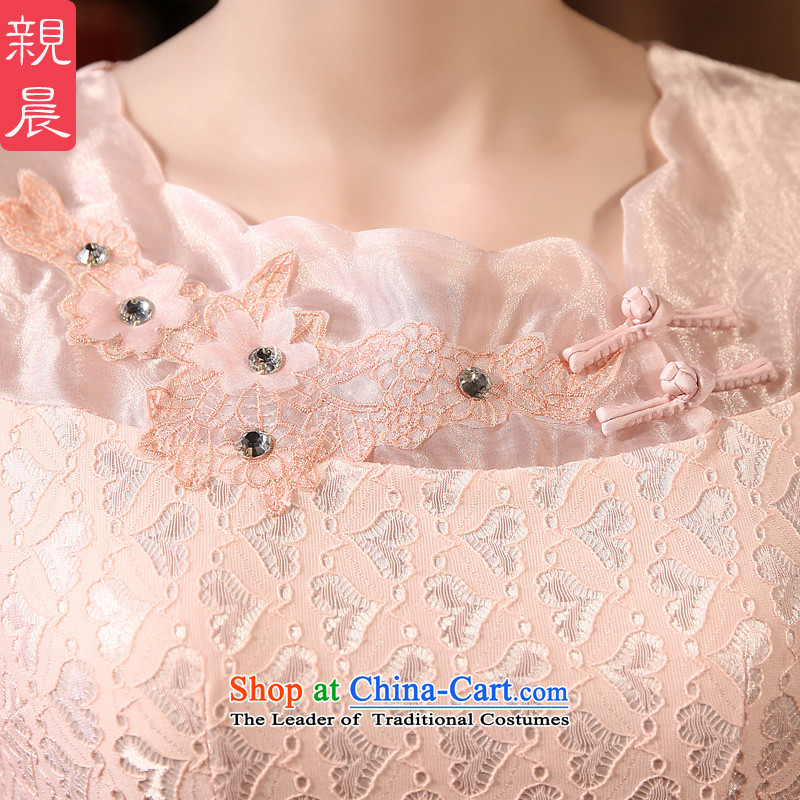 At 2015 new parent cheongsam dress spring and summer load routine short, short-sleeved lace cheongsam dress short of stylish 2XL, improved pro-am , , , shopping on the Internet