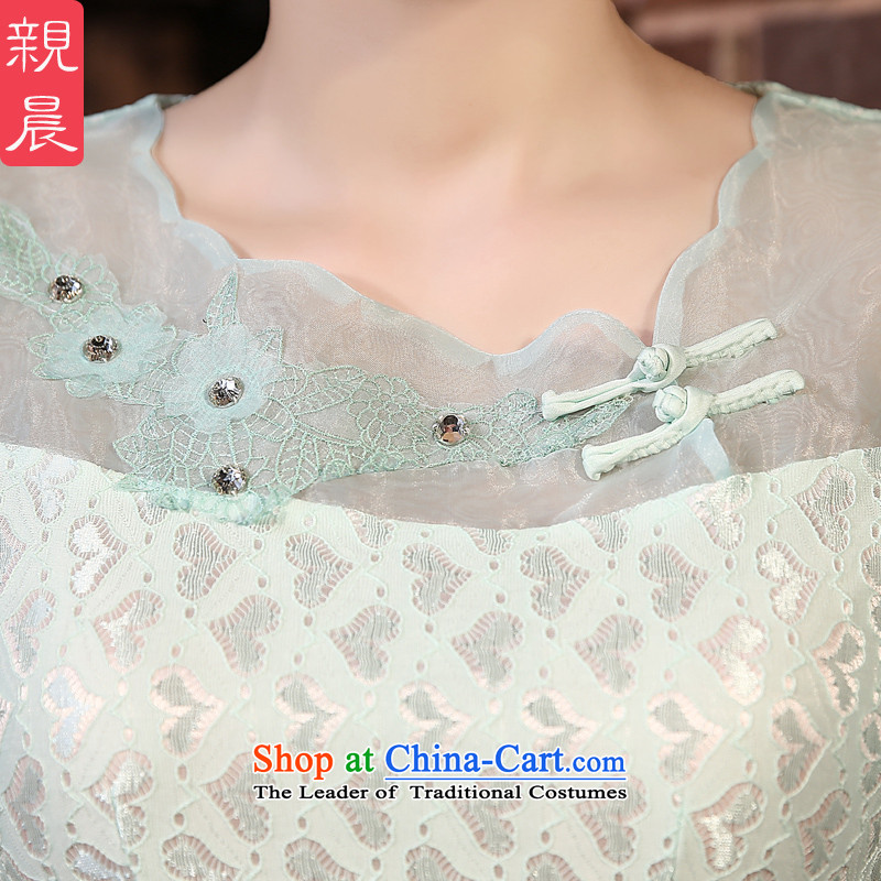 The pro-am new daily qipao 2015 skirt spring and summer load short, short-sleeved female lace cheongsam dress and the relatively short time, improved S pro-am , , , shopping on the Internet