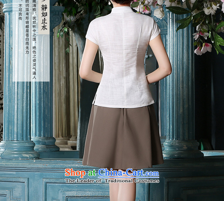 The pro-am a new summer, cotton linen daily improvement of ethnic Han-T 桖 linen short-sleeved T-shirt qipao traditional female shirt + khaki short skirts M-seven days of pictures, prices, brand platters! The elections are supplied in the national character of distribution, so action, buy now enjoy more preferential! As soon as possible.