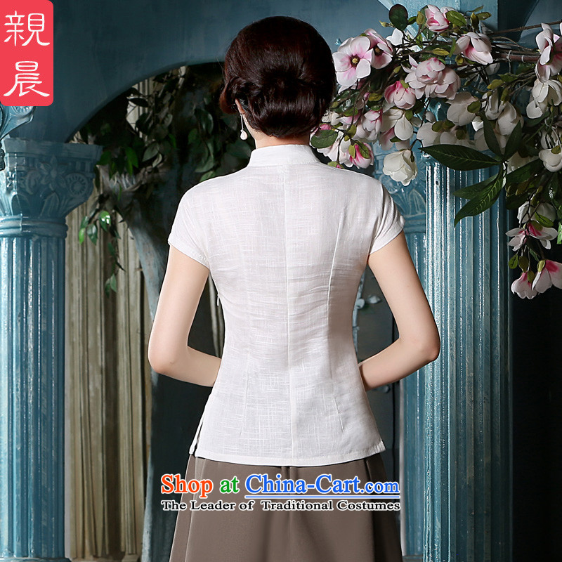 The pro-am a new summer, cotton linen daily improvement of ethnic Han-T 桖 linen short-sleeved T-shirt qipao traditional female shirt + khaki short skirts M-seven days, the pro-am , , , shopping on the Internet