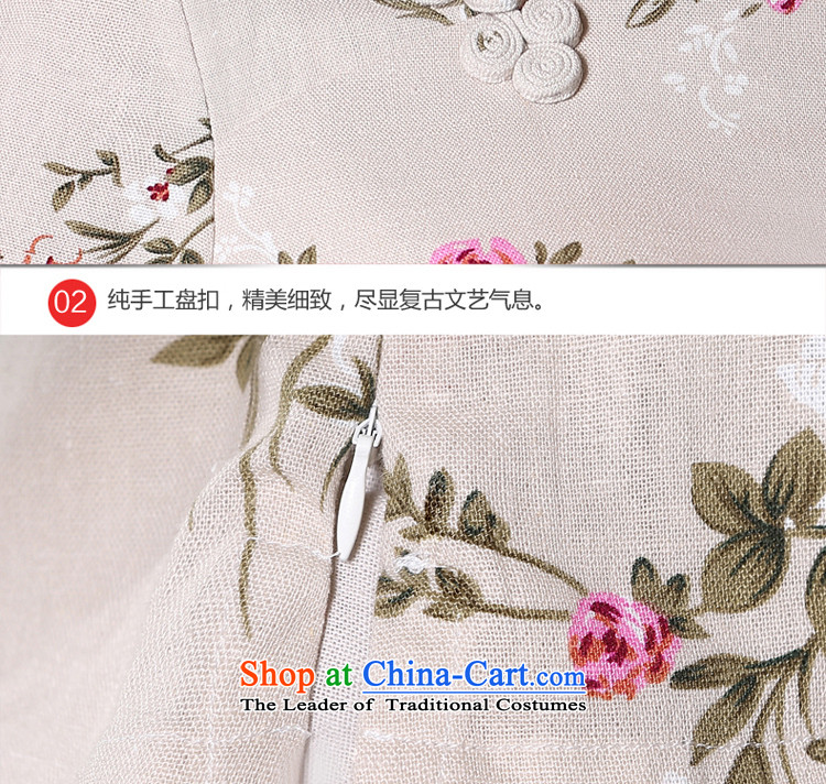 The pro-am qipao T-shirt with the summer and fall of 2015 cotton linen flax retro improved daily Tang Gown of ethnic Han-T-shirt + beige long skirt XL Photo, prices, brand platters! The elections are supplied in the national character of distribution, so action, buy now enjoy more preferential! As soon as possible.