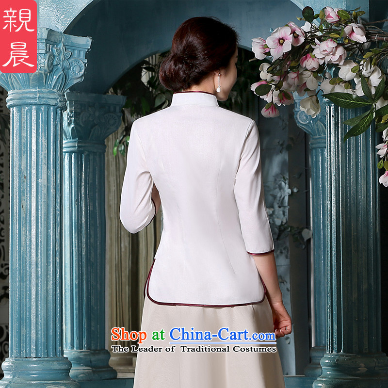 The pro-am qipao new clothes in summer and autumn 2015 replacing Tang Dynasty Chinese modern improved antique dresses in sleeved shirt +P0011 skirts , M, PRO-AM , , , shopping on the Internet