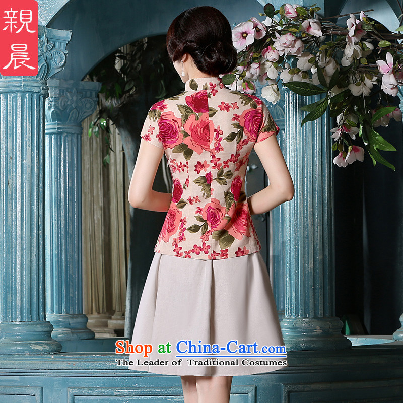 The pro-am qipao female Summer 2015 new women's Chinese shirt cotton linen flax ethnic daily fashion clothes S pro-am improved shopping on the Internet has been pressed.
