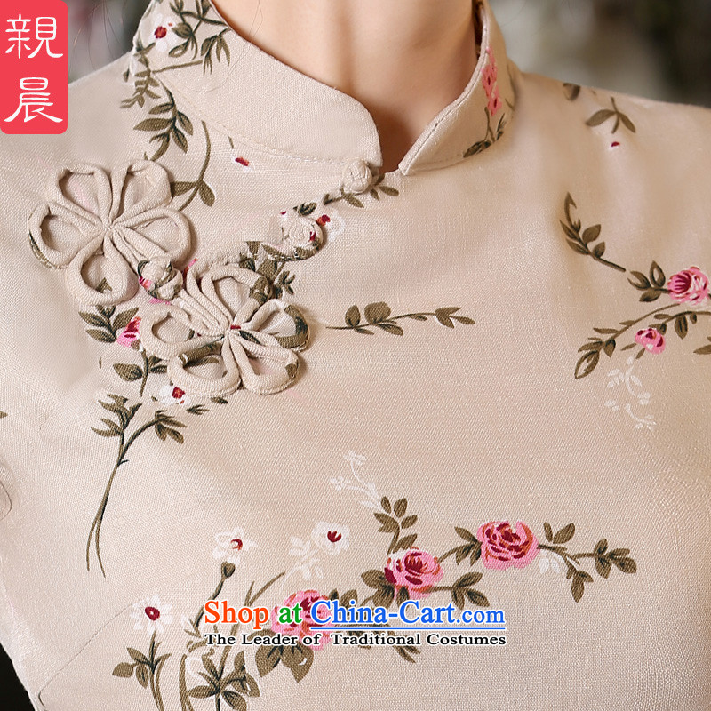 The pro-am cotton linen dresses shirt new 2015 summer short-sleeved daily improvement of traditional antique Tang dynasty China wind BLOUSES 2XL, pro-am , , , shopping on the Internet